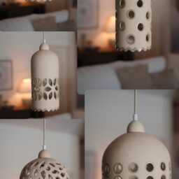 Handmade Ceramic Pendant Light, Speckled Stoneware, Kitchen Lighting - thumbnail 4
