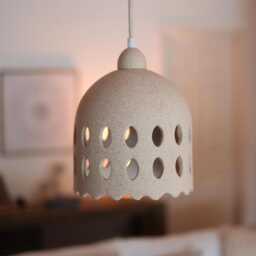Handmade Ceramic Pendant Light, Speckled Stoneware, Kitchen Lighting