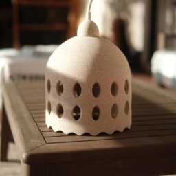 Handmade Ceramic Pendant Light, Speckled Stoneware, Kitchen Lighting - thumbnail 3