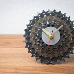 Bike Gear Desk Clock, Bicycle Clock Gift, Cyclist Boyfriend Or Husband Christmas Present, Unique For Office Garage - thumbnail 3