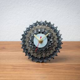 Bike Gear Desk Clock, Bicycle Clock Gift, Cyclist Boyfriend Or Husband Christmas Present, Unique For Office Garage - thumbnail 2