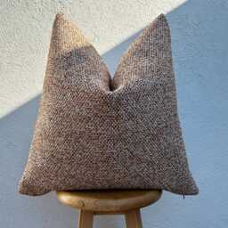 Woven Rust & Copper Throw Pillow Cover, Textured Cushion Boho Neutral Decor - Duties Paid Usa - thumbnail 2