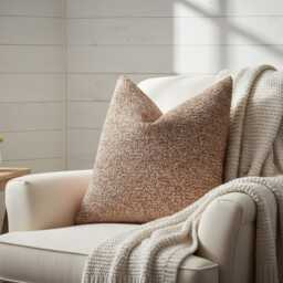 Woven Rust & Copper Throw Pillow Cover, Textured Cushion Boho Neutral Decor - Duties Paid Usa - thumbnail 3