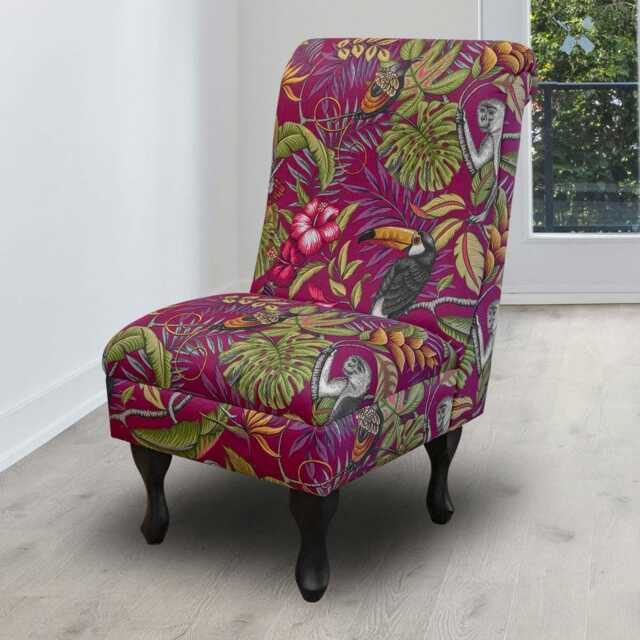 Rainforest Jungle Accent Chair - Tropical Animal Print Bedroom Handmade in Britain - image 1