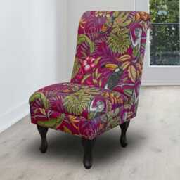 Rainforest Jungle Accent Chair - Tropical Animal Print Bedroom Handmade in Britain - thumbnail 1