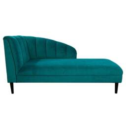 Handmade Teal Velvet Chaise Longue Extra Large Seashell Daybed, British Made - thumbnail 3