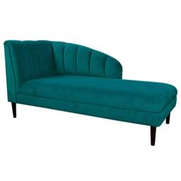 Handmade Teal Velvet Chaise Longue Extra Large Seashell Daybed, British Made - thumbnail 2