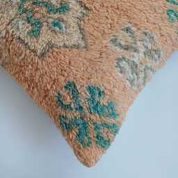 Moroccan Wool Cushion Cover, Handmade Berber Pillow, Multicoloured Vintage Rug Cushion, Tribal Throw 20''x20''/53x53 cm - thumbnail 3