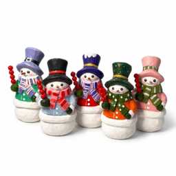 Whimsical Wooden Snowman Figurine - Hand Carved Winter Decor Rustic Christmas Ornament Tanghulu Cozy Holiday Gift For Her - thumbnail 2