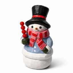 Whimsical Wooden Snowman Figurine - Hand Carved Winter Decor Rustic Christmas Ornament Tanghulu Cozy Holiday Gift For Her - thumbnail 4