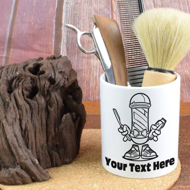 Personalised Barber Hairdresser Fun Pole Design Storage Ceramic Pot - image 1