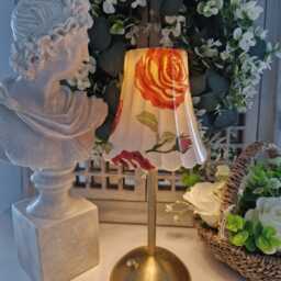 Cordless Touch Lamp. Beautiful Emma Bridgewater Inspired Roses Led Rechargeable Wireless Lamp.four Stand Colours Available - thumbnail 3