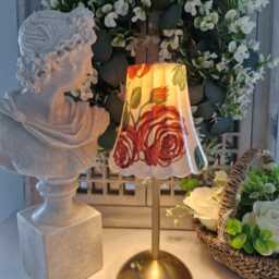 Cordless Touch Lamp. Beautiful Emma Bridgewater Inspired Roses Led Rechargeable Wireless Lamp.four Stand Colours Available