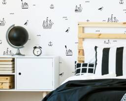 Nautical Wall Decals - Nursery Decor, Ship Decals, Anchor Sticker, Kids Room Art - thumbnail 1