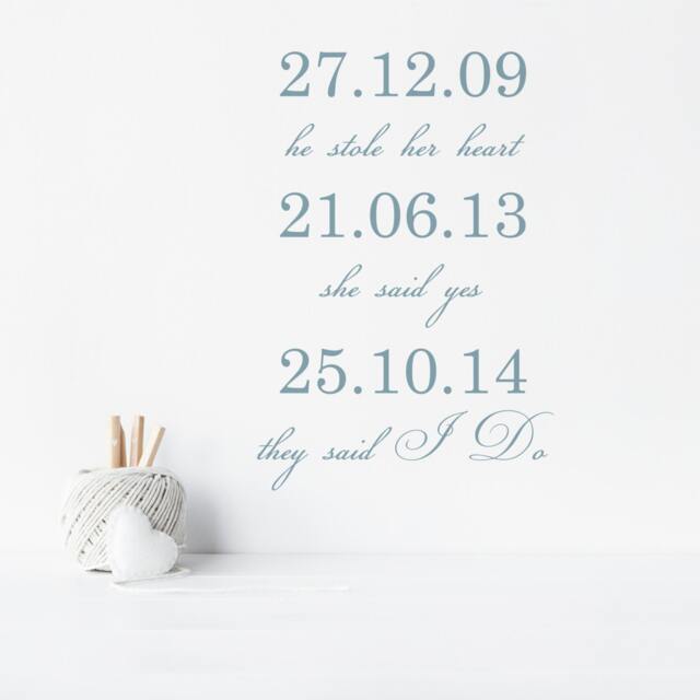 Wall Sticker - He Stole Her Heart Decals Tattoo Art Quote Home Decor Love Date - image 1