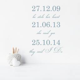 Wall Sticker - He Stole Her Heart Decals Tattoo Art Quote Home Decor Love Date - thumbnail 1