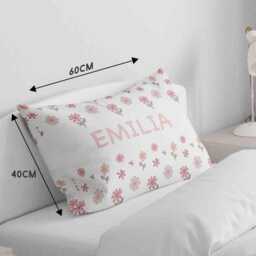 Personalised Flower Name Cot Bedding - Custom & Background Colour Baby Nursery Blanket Floral Toddler Special Gift - thumbnail 3