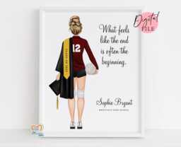 Personalized Volleyball Gift Team Print, Graduation 2023 - Digital Jpg File 8x10 - thumbnail 1