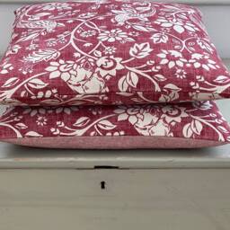 Handmade Country Animals Linen Hare, Pheasant, Game Birds Rouge Red Throw Pillow Sham Cushion Cover - thumbnail 4