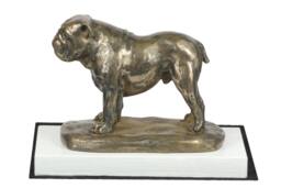Bulldog, English Dog On White Wooden Base Statue, Limited Edition, Artdog - thumbnail 1