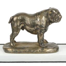 Bulldog, English Dog On White Wooden Base Statue, Limited Edition, Artdog - thumbnail 2