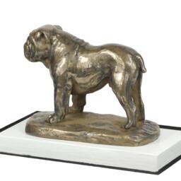 Bulldog, English Dog On White Wooden Base Statue, Limited Edition, Artdog - thumbnail 3