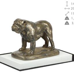 Bulldog, English Dog On White Wooden Base Statue, Limited Edition, Artdog - thumbnail 4