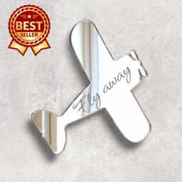 Bi Plane Acrylic Mirror Wall Art - Many Sizes/Colours, Plain Or Personalised Engraving