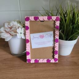 Colourful Wooden Polka Dot Heart Shaped Button Photo Frame 4 X 6 Inches - thumbnail 3