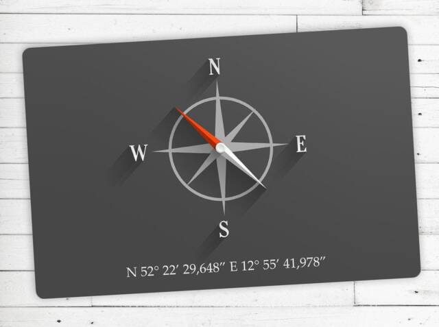 Doormat With Your Address Coordinates & Compass Non-Slip - Washable High-Quality Outdoor Area Dirt Trap Mat Door - image 1