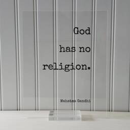 Mahatma Gandhi - Floating Quote God Has No Religion. Art Print Motivational Inspirational Gandhism - thumbnail 3