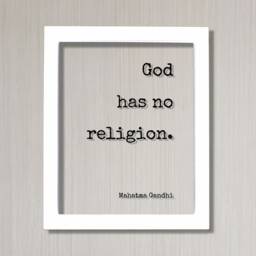 Mahatma Gandhi - Floating Quote God Has No Religion. Art Print Motivational Inspirational Gandhism - thumbnail 2