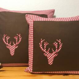 Country Style Cushion Cover Pillow Christmas Red/Brown Checkered 40x40cm - thumbnail 3