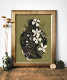 Art Print Edible Flowers, Vintage Botanical Decor, Flowers Poster To Gallery Wall From Artist - thumbnail 1