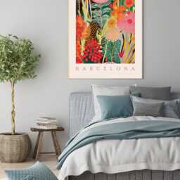 Botanical Flower Market Art Print, Market, Floral Wall Decor, Art, Barcelona - thumbnail 3