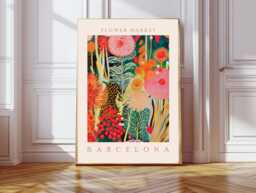 Botanical Flower Market Art Print, Market, Floral Wall Decor, Art, Barcelona - thumbnail 1