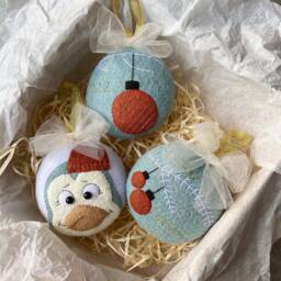 Felt Christmas Ornaments Set Handmade Holiday Tree Decor - thumbnail 3