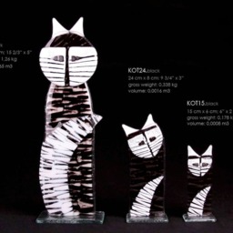 Cat Glass Statue Many Sizes Up To 40 cm High. Handcrafted Fused Design. Perfect Gift Idea - thumbnail 3