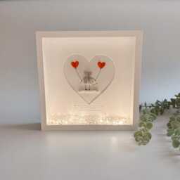 Couples Personalised Anniversary Pebble Art Picture Frame Gift Stone Couple Girlfriend Boyfriend Wife Husband Birthday Christmas - thumbnail 3