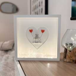 Couples Personalised Anniversary Pebble Art Picture Frame Gift Stone Couple Girlfriend Boyfriend Wife Husband Birthday Christmas - thumbnail 2