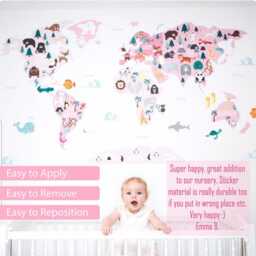 Monkey Tree Wall Sticker, Jungle Animal Nursery Decal, Childrens Watercolour Bedroom Decor, Banana Safari Mural, Removeable Fabric - thumbnail 4