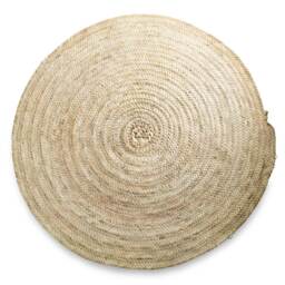 Straw Rug, Round Straw Braided Palm Fiber 100 cm Diameter - 47.2 - thumbnail 2