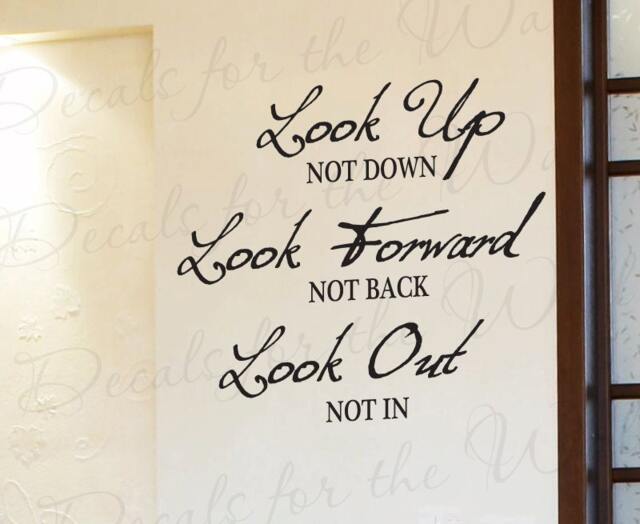 Look Up Not Down Forward Back Out in Inspirational Vinyl Wall Decal Decoration Quote Lettering Decor Sticker Graphic Art In54 - image 1