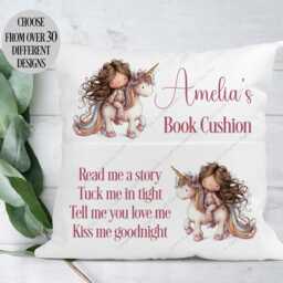 Personalised Cushion, Pocket Child Pillow, Book Holder, Pillow For Child, Sleep Aid, Unicorn Gift, Cushion - thumbnail 3