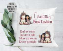 Personalised Cushion, Pocket Child Pillow, Book Holder, Pillow For Child, Sleep Aid, Unicorn Gift, Cushion - thumbnail 1