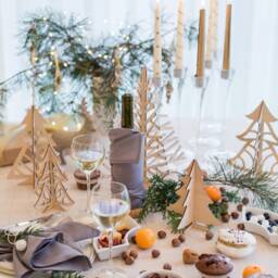 Ivory Taper Candles With Golden Lines, Wedding Table Decor - thumbnail 3