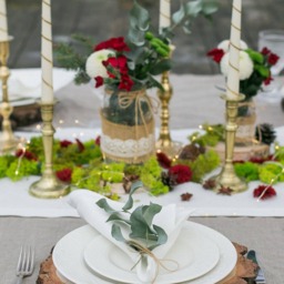 Ivory Taper Candles With Golden Lines, Wedding Table Decor - thumbnail 4