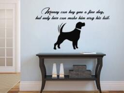 sticker Wall Decals Money Can Buy You Quote Dog Decal Vinyl Nursery Pet Shop Home Decor Art Mural Ms77 - thumbnail 1