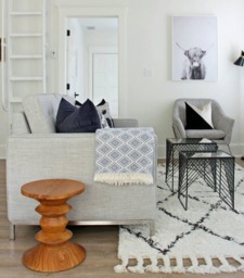 Geometric Blanket Throw - 100% Cotton Quilt Bohemian Cozy Couch Natural Home Linen Double-Sided - thumbnail 1