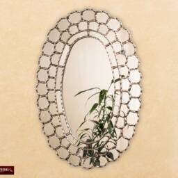 "Silver Large Oval Mirror, ""Astral King Sun" - thumbnail 2